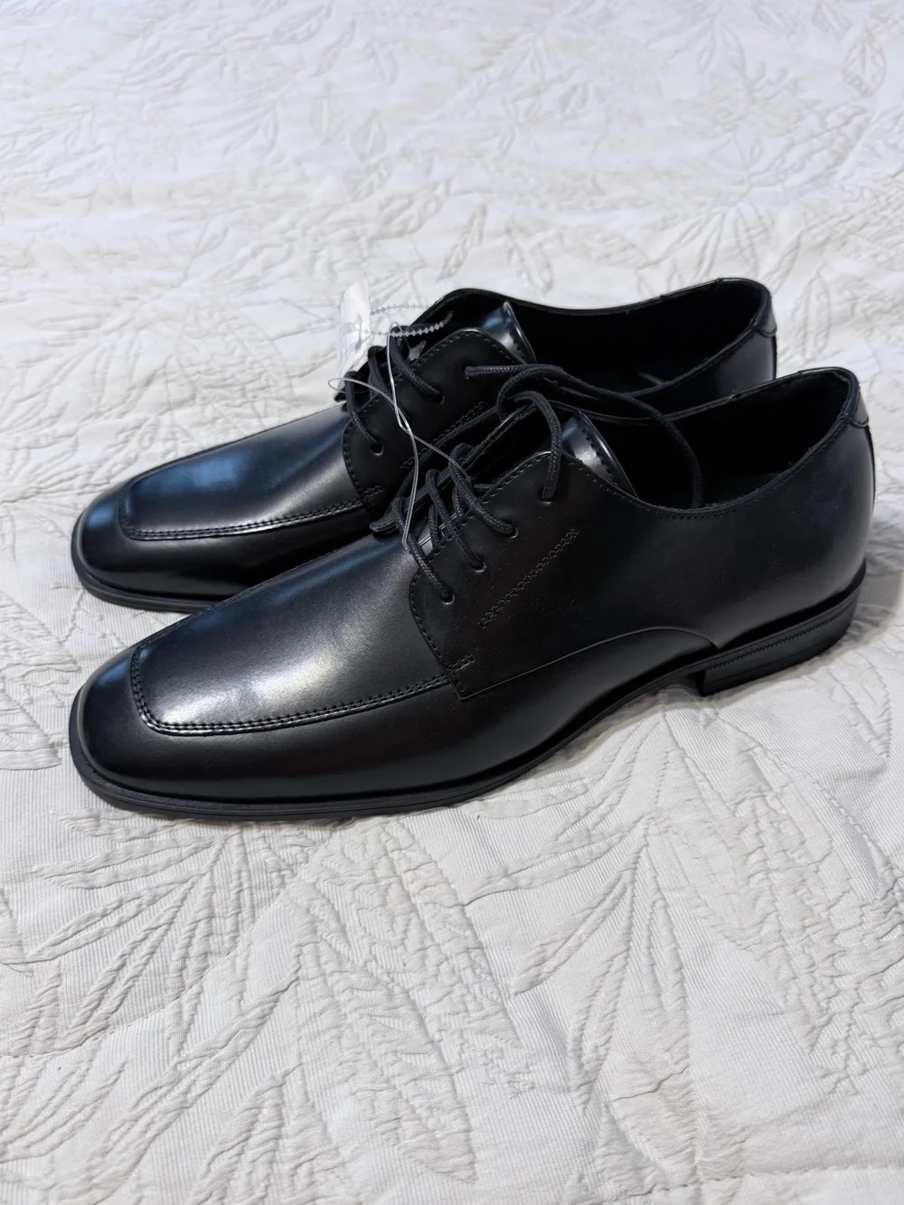 Calvin Klein Malike Black Square Toe Lace-Up Oxfords Size 9.5